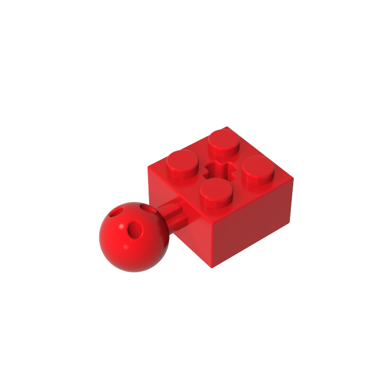 Gobricks,Technic Brick Modified 2 x 2 with Ball and Axle Hole, with 6 Holes in Ball,57909,57909b,57909a