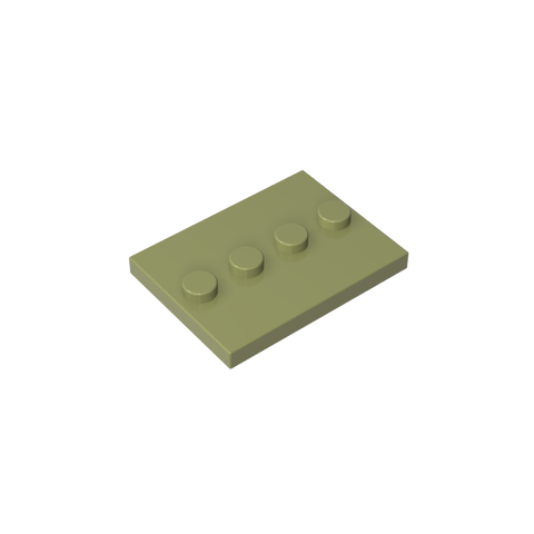 Gobricks,Plate Special 3 x 4 with 1 x 4 Center Studs [Plain],88646,17836