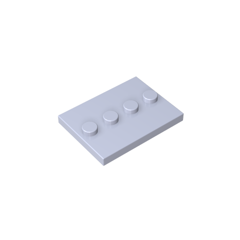 Gobricks,Plate Special 3 x 4 with 1 x 4 Center Studs [Plain],88646,17836