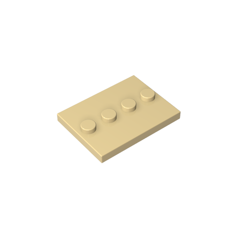 Gobricks,Plate Special 3 x 4 with 1 x 4 Center Studs [Plain],88646,17836