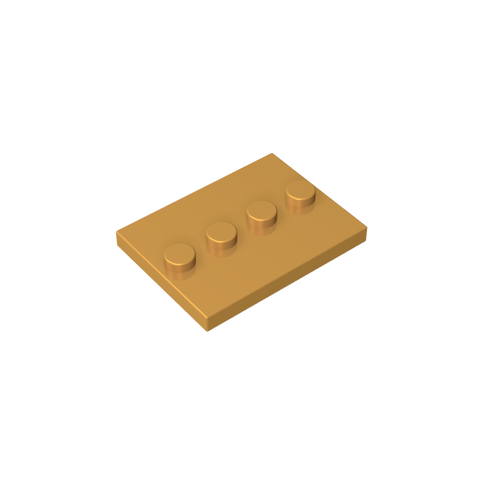 Gobricks,Plate Special 3 x 4 with 1 x 4 Center Studs [Plain],88646,17836