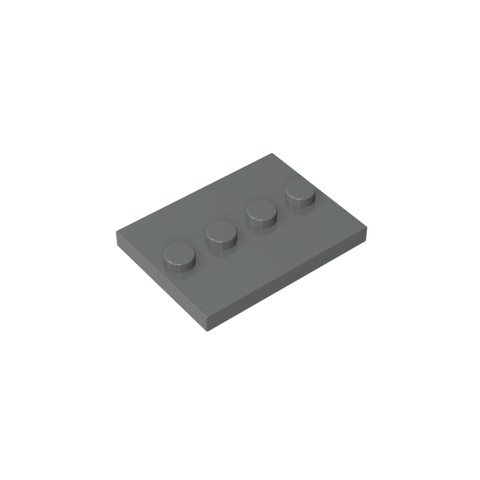 Gobricks,Plate Special 3 x 4 with 1 x 4 Center Studs [Plain],88646,17836