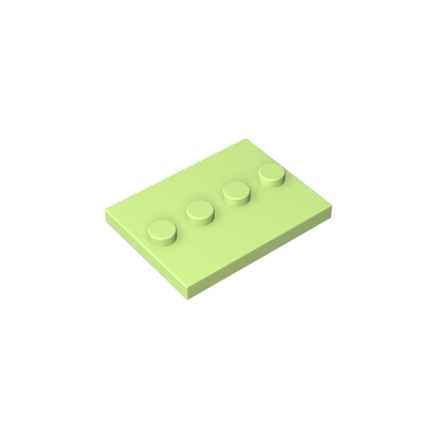 Gobricks,Plate Special 3 x 4 with 1 x 4 Center Studs [Plain],88646,17836
