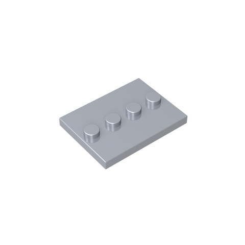 Gobricks,Plate Special 3 x 4 with 1 x 4 Center Studs [Plain],88646,17836