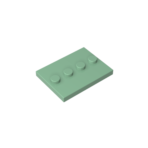 Gobricks,Plate Special 3 x 4 with 1 x 4 Center Studs [Plain],88646,17836