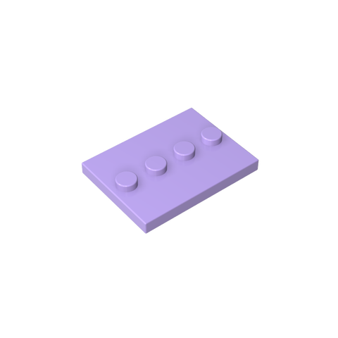 Gobricks,Plate Special 3 x 4 with 1 x 4 Center Studs [Plain],88646,17836