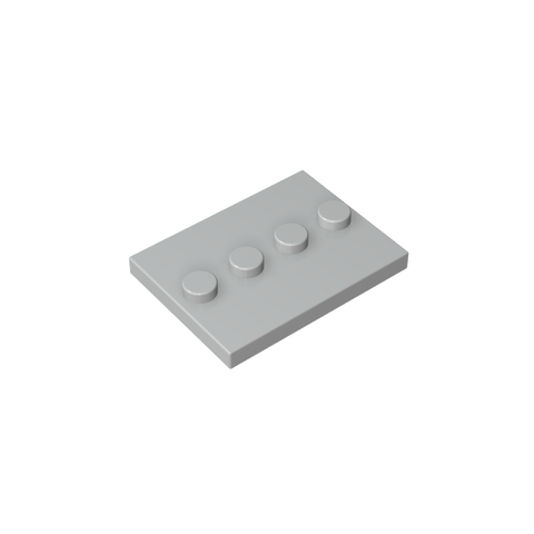 Gobricks,Plate Special 3 x 4 with 1 x 4 Center Studs [Plain],88646,17836