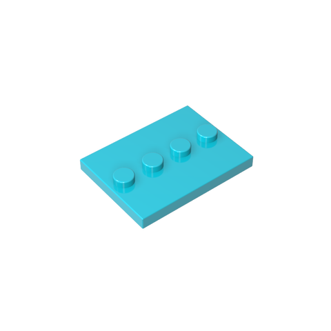 Gobricks,Plate Special 3 x 4 with 1 x 4 Center Studs [Plain],88646,17836