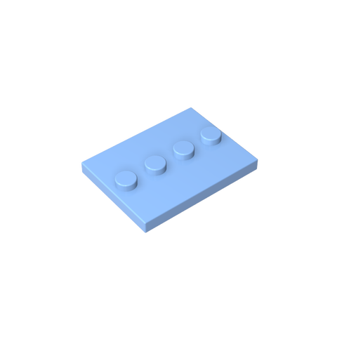 Gobricks,Plate Special 3 x 4 with 1 x 4 Center Studs [Plain],88646,17836