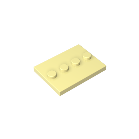 Gobricks,Plate Special 3 x 4 with 1 x 4 Center Studs [Plain],88646,17836