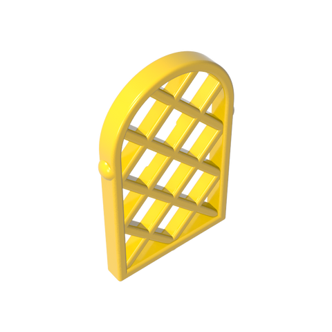 Gobricks,Window 1 x 2 x 2 2/3 Pane Lattice Diamond with Rounded Top,30046,29170