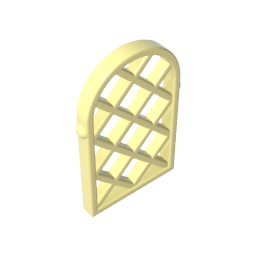 Gobricks,Window 1 x 2 x 2 2/3 Pane Lattice Diamond with Rounded Top,30046,29170