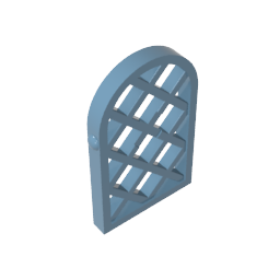 Gobricks,Window 1 x 2 x 2 2/3 Pane Lattice Diamond with Rounded Top,30046,29170