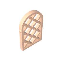 Gobricks,Window 1 x 2 x 2 2/3 Pane Lattice Diamond with Rounded Top,30046,29170