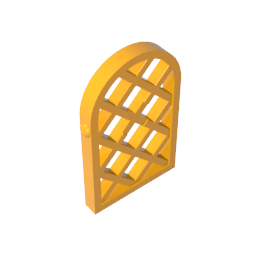 Gobricks,Window 1 x 2 x 2 2/3 Pane Lattice Diamond with Rounded Top,30046,29170