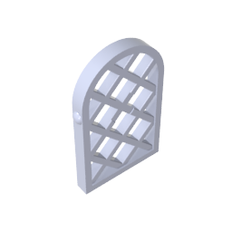 Gobricks,Window 1 x 2 x 2 2/3 Pane Lattice Diamond with Rounded Top,30046,29170