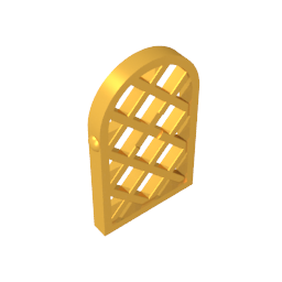 Gobricks,Window 1 x 2 x 2 2/3 Pane Lattice Diamond with Rounded Top,30046,29170