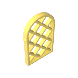 Gobricks,Window 1 x 2 x 2 2/3 Pane Lattice Diamond with Rounded Top,30046,29170