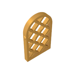 Gobricks,Window 1 x 2 x 2 2/3 Pane Lattice Diamond with Rounded Top,30046,29170