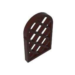 Gobricks,Window 1 x 2 x 2 2/3 Pane Lattice Diamond with Rounded Top,30046,29170