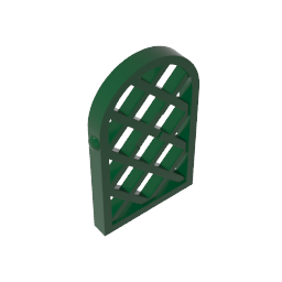 Gobricks,Window 1 x 2 x 2 2/3 Pane Lattice Diamond with Rounded Top,30046,29170