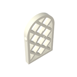 Gobricks,Window 1 x 2 x 2 2/3 Pane Lattice Diamond with Rounded Top,30046,29170