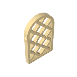 Gobricks,Window 1 x 2 x 2 2/3 Pane Lattice Diamond with Rounded Top,30046,29170