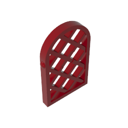 Gobricks,Window 1 x 2 x 2 2/3 Pane Lattice Diamond with Rounded Top,30046,29170