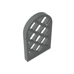 Gobricks,Window 1 x 2 x 2 2/3 Pane Lattice Diamond with Rounded Top,30046,29170
