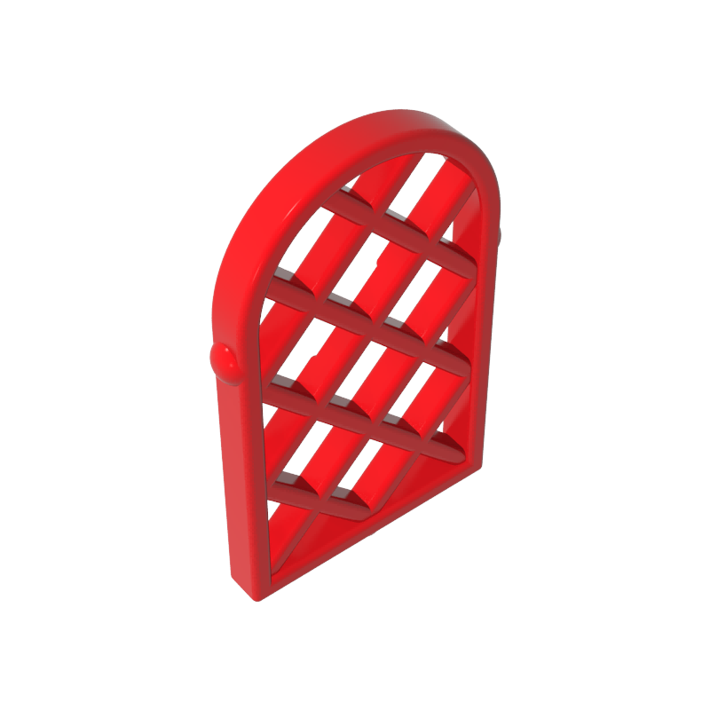 Gobricks,Window 1 x 2 x 2 2/3 Pane Lattice Diamond with Rounded Top,30046,29170