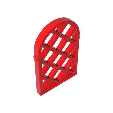 Gobricks,Window 1 x 2 x 2 2/3 Pane Lattice Diamond with Rounded Top,30046,29170