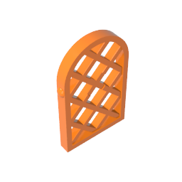 Gobricks,Window 1 x 2 x 2 2/3 Pane Lattice Diamond with Rounded Top,30046,29170