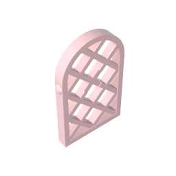 Gobricks,Window 1 x 2 x 2 2/3 Pane Lattice Diamond with Rounded Top,30046,29170