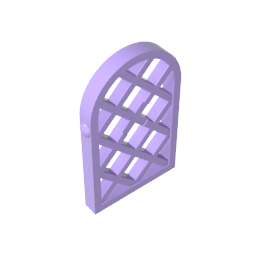 Gobricks,Window 1 x 2 x 2 2/3 Pane Lattice Diamond with Rounded Top,30046,29170
