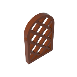 Gobricks,Window 1 x 2 x 2 2/3 Pane Lattice Diamond with Rounded Top,30046,29170