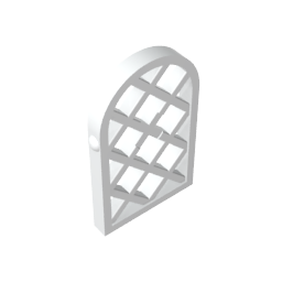 Gobricks,Window 1 x 2 x 2 2/3 Pane Lattice Diamond with Rounded Top,30046,29170