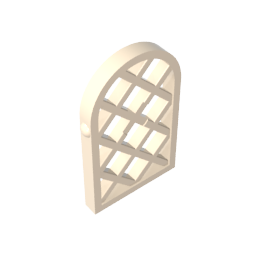 Gobricks,Window 1 x 2 x 2 2/3 Pane Lattice Diamond with Rounded Top,30046,29170