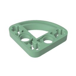 Gobricks,Technic Beam 3 x 3 L-Shape with Quarter Ellipse Thin,32249,65125