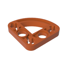 Gobricks,Technic Beam 3 x 3 L-Shape with Quarter Ellipse Thin,32249,65125