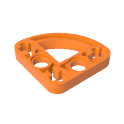 Gobricks,Technic Beam 3 x 3 L-Shape with Quarter Ellipse Thin,32249,65125