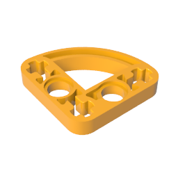 Gobricks,Technic Beam 3 x 3 L-Shape with Quarter Ellipse Thin,32249,65125