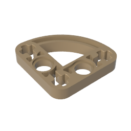 Gobricks,Technic Beam 3 x 3 L-Shape with Quarter Ellipse Thin,32249,65125