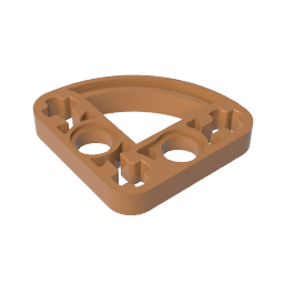 Gobricks,Technic Beam 3 x 3 L-Shape with Quarter Ellipse Thin,32249,65125