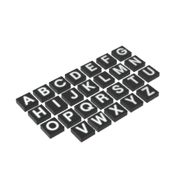 Gobricks,1x1 glossy panel print letters A-Z parts kit
