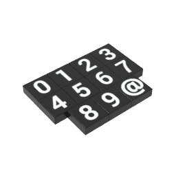 Gobricks,1x1 Glossy Panel Print Numbers 0-9 @ Parts Kit