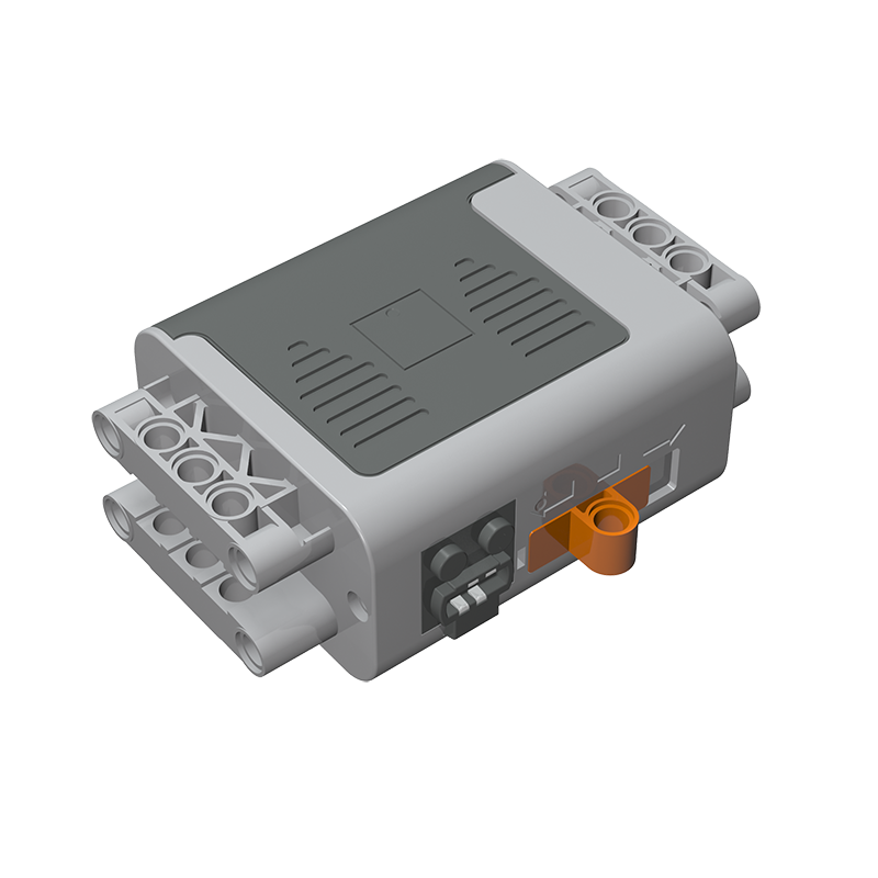 Gobricks,Battery Box, Power Functions 4 x 11 x 7 with Orange Switch and Dark Bluish Gray Cover [Complete Assembly],58119,59510,59165