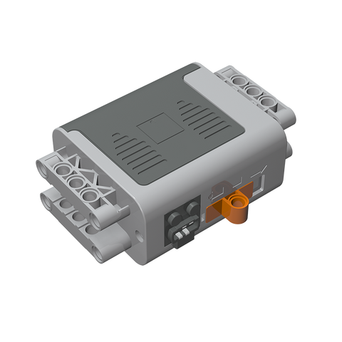Gobricks,Battery Box, Power Functions 4 x 11 x 7 with Orange Switch and Dark Bluish Gray Cover [Complete Assembly],58119,59510,59165