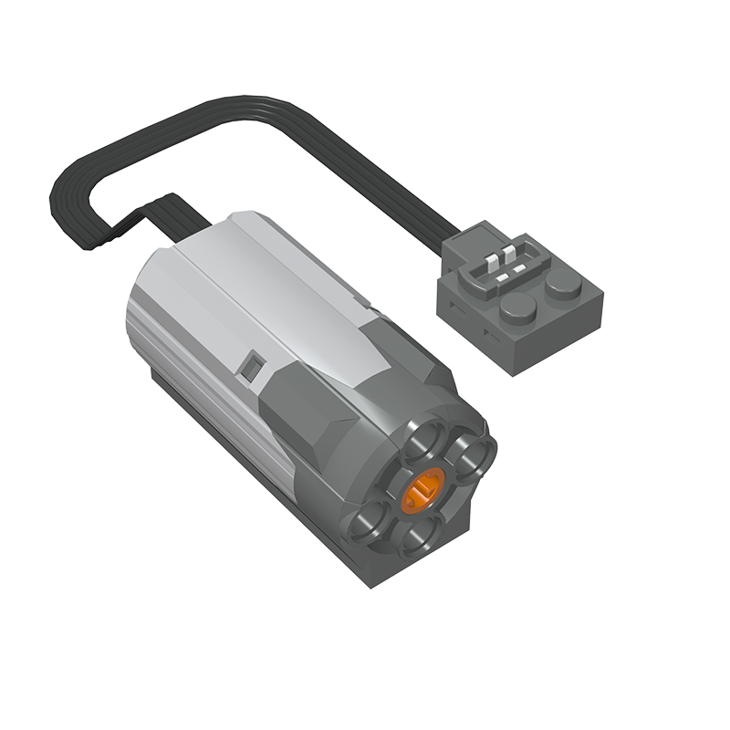 Gobricks,Motor, Medium, Power Functions, 3 x 6 x 3 with Dark Bluish Gray Bottom and 20cm Wire,58120
