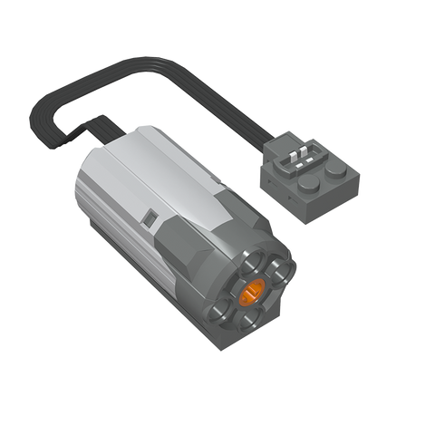 Gobricks,Motor, Medium, Power Functions, 3 x 6 x 3 with Dark Bluish Gray Bottom and 20cm Wire,58120