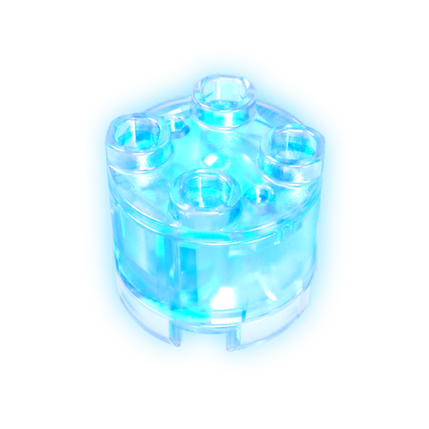 Gobricks,2x2 cylindrical LED lighting parts-blue light-bright blue shell